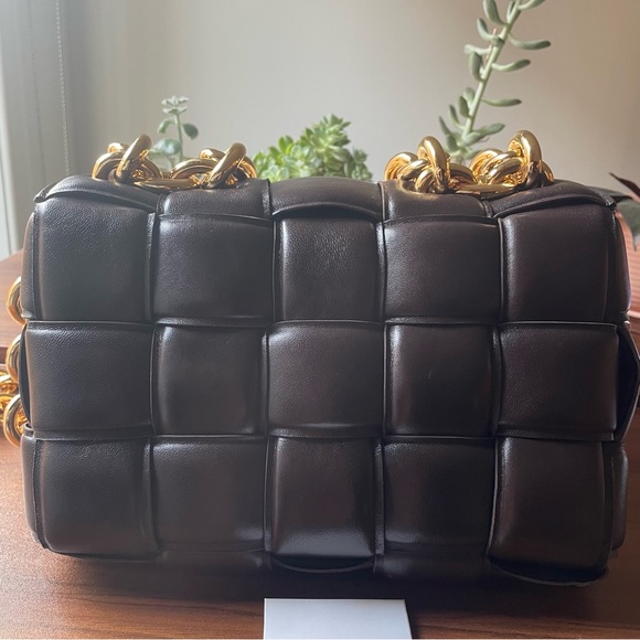 HOST PICK⭐️BOTTEGA VENETA CHAIN CASSETTE BAG -Padded lambskin leather-DARK BROWN - Picture 11 of 16